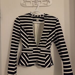 H&M Black and White Striped Jacket